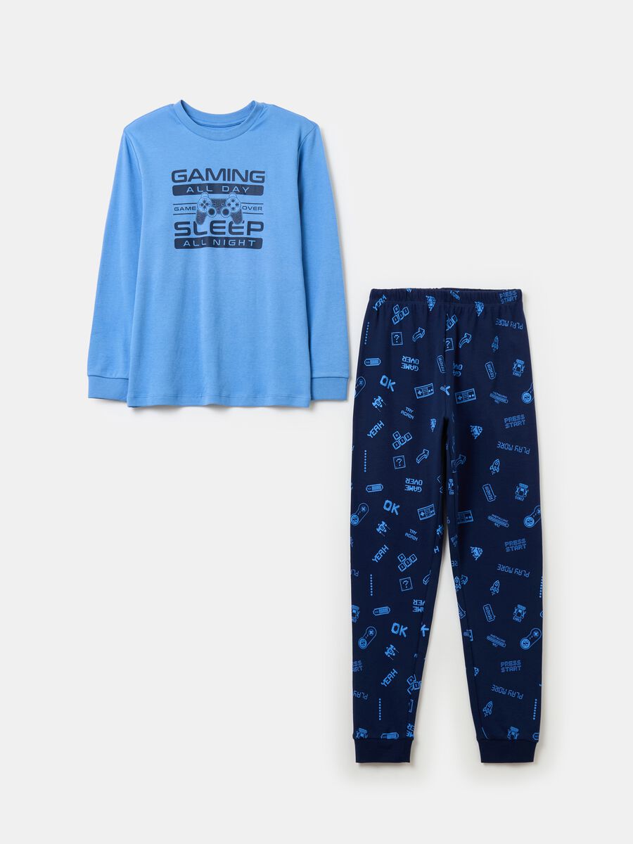 Pijama de algodón con estampado gaming_0