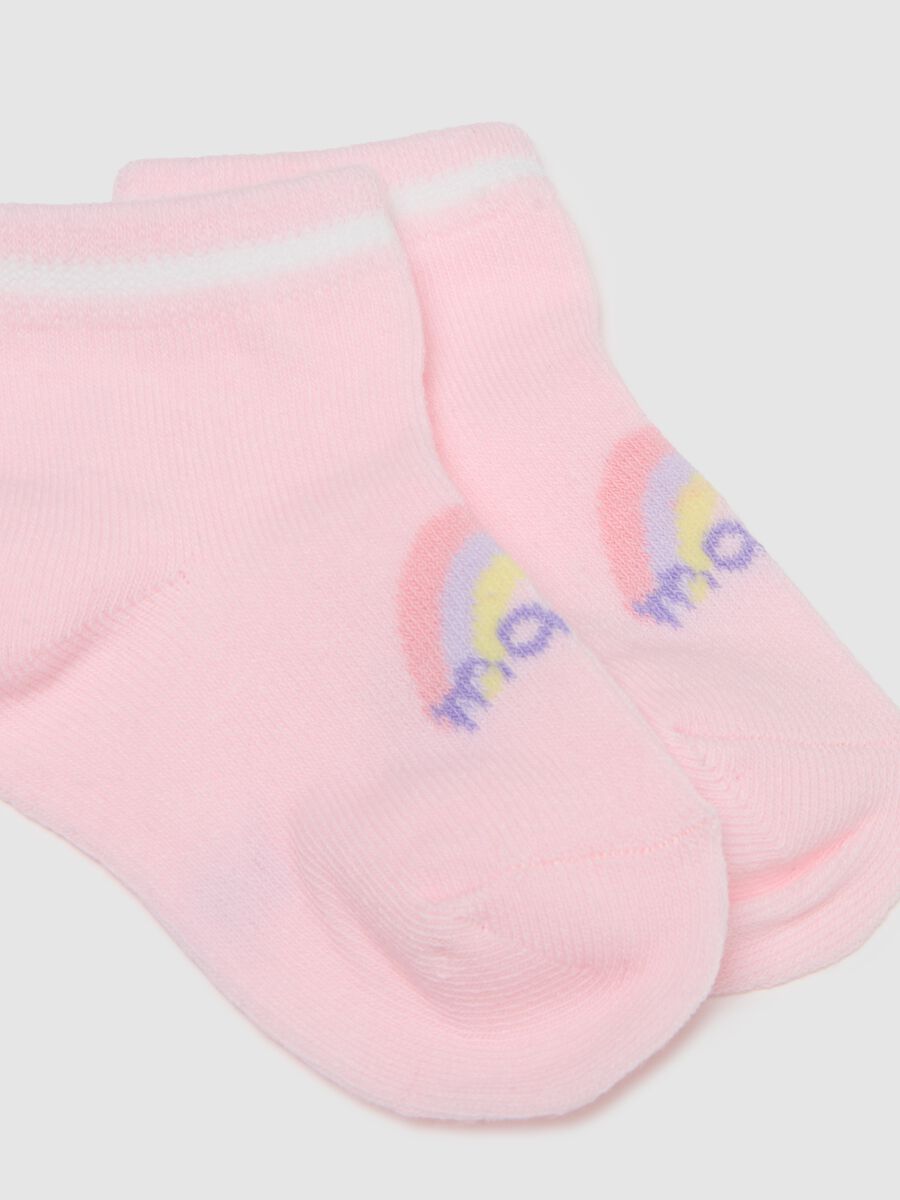 Regular fit infant multicolour cotton blend short socks - 3 pack_1
