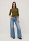 Green long-sleeved pure cotton T-shirt_1
