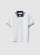 Children's white pure cotton polo regular fit with coloured trims_0