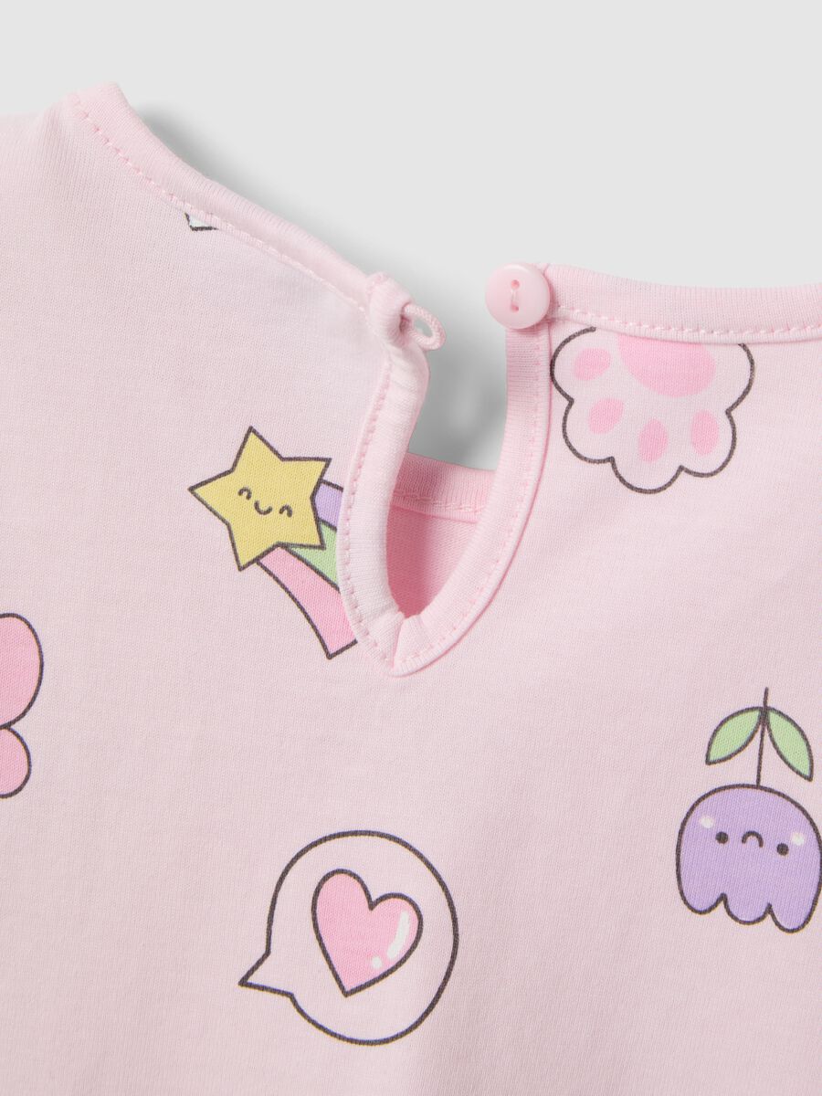 T-shirt in puro cotone rosa da bimba regular fit con disegni_3