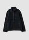 Blue and black checked sherpa-collar sweatshirt, regular fit_0