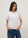 White pure cotton T-shirt with lace sleeves_1