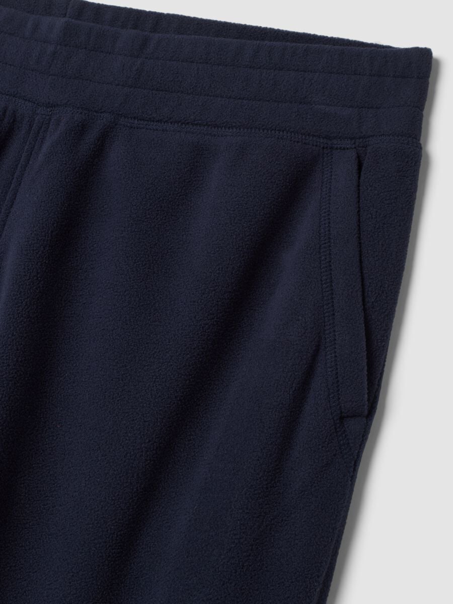Blue fleece jogger trousers, regular fit_1