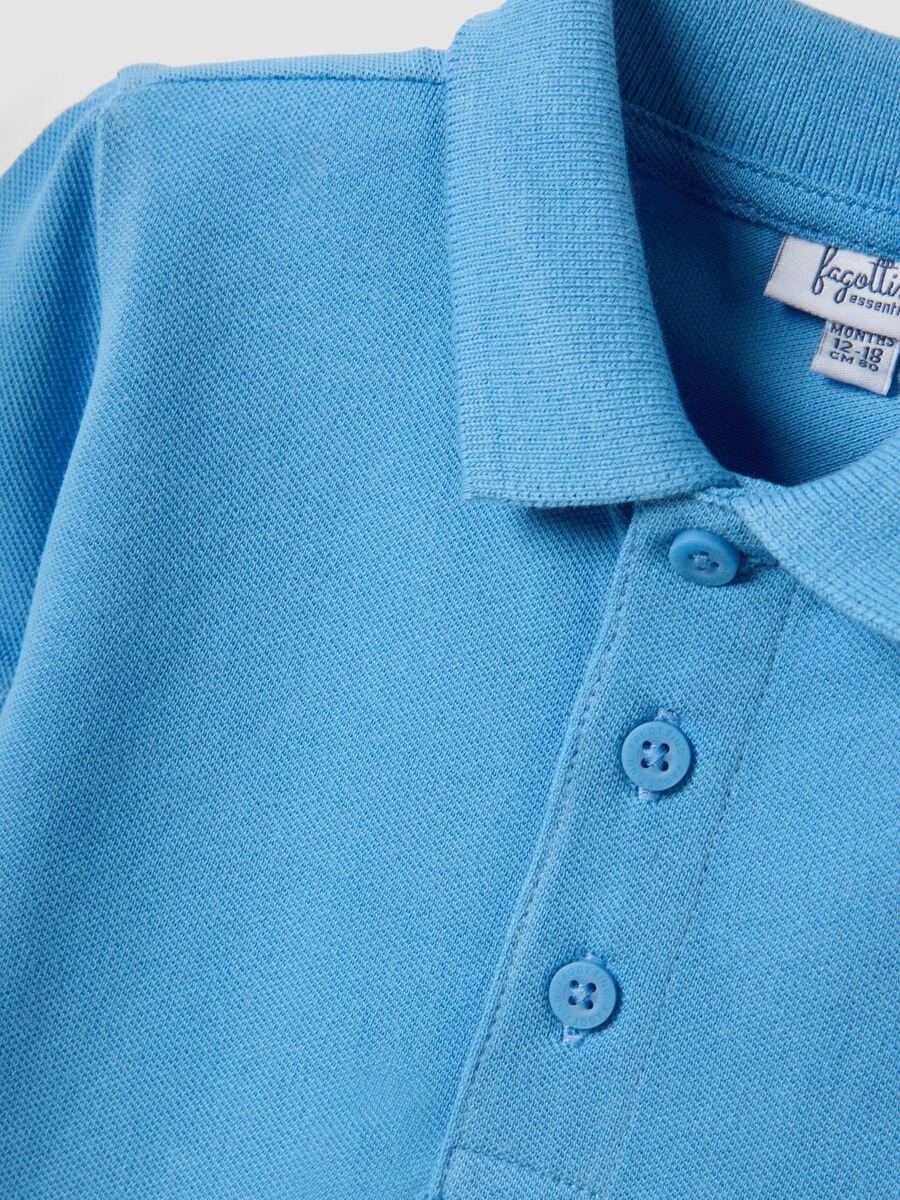 Light blue organic cotton polo shirt for boys, regular fit_2