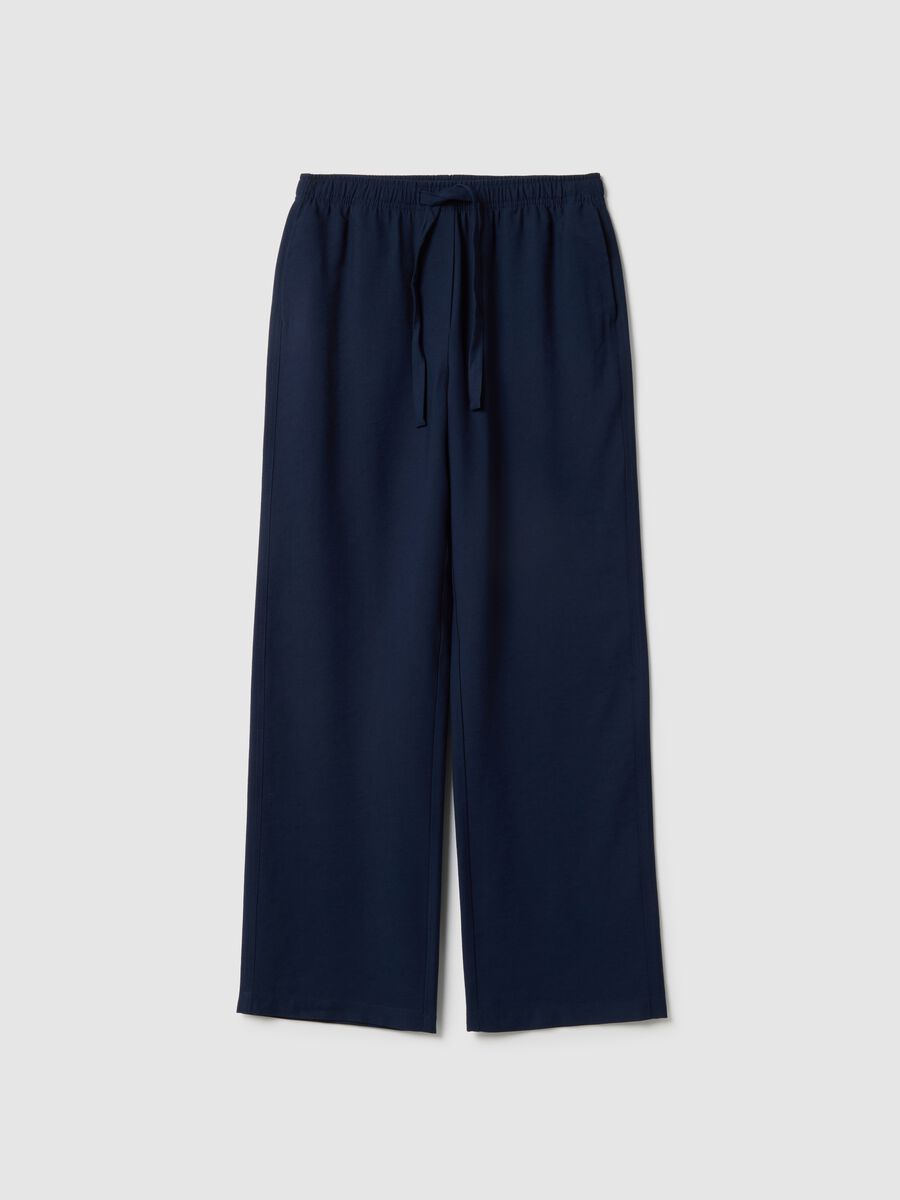 Blue Viscose Blend Trousers_4