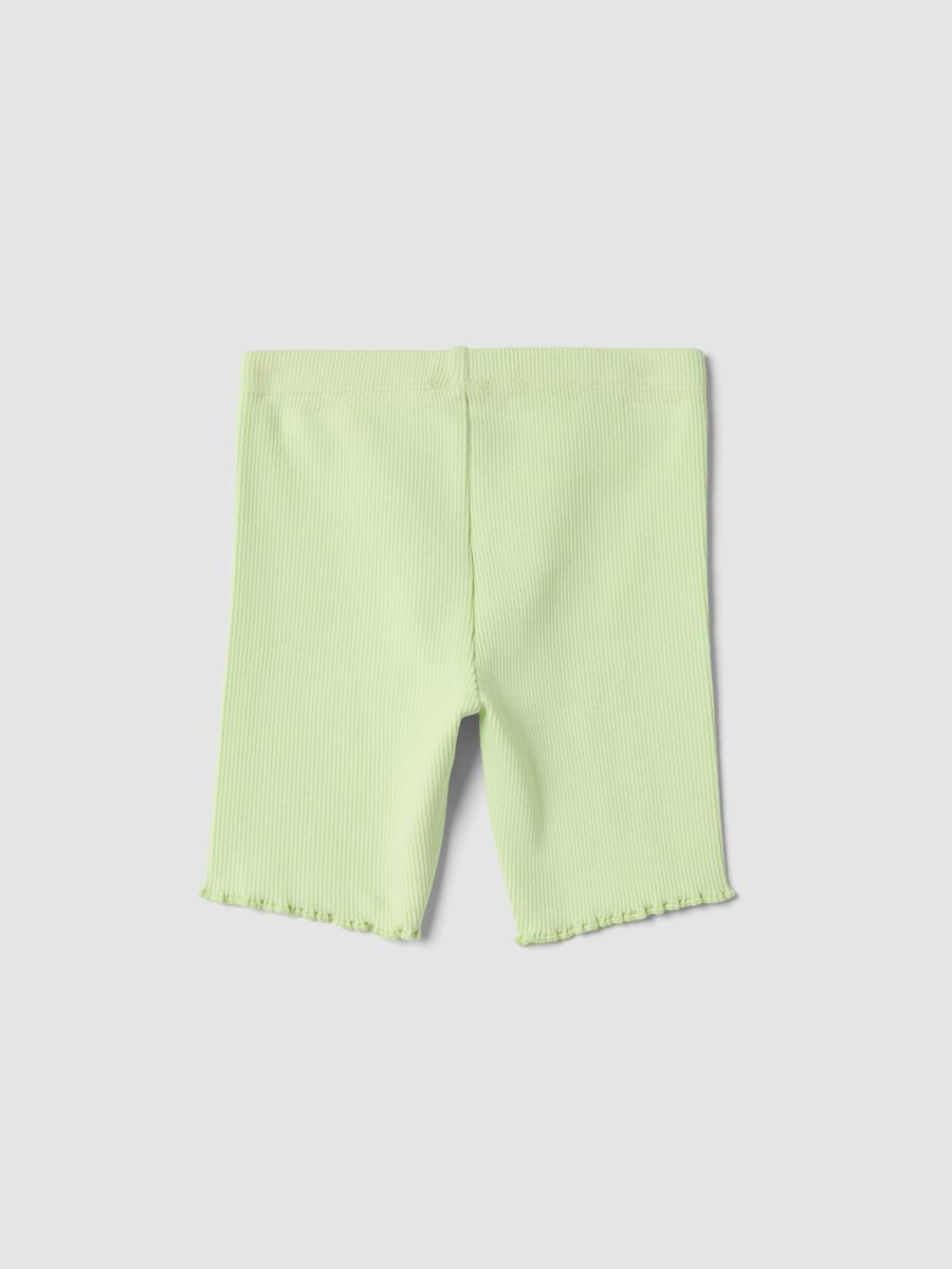 Gr&uuml;ne gerippte Shorts aus Stretch-Baumwolle f&uuml;r Baby-M&auml;dchen, Regular Fit_1