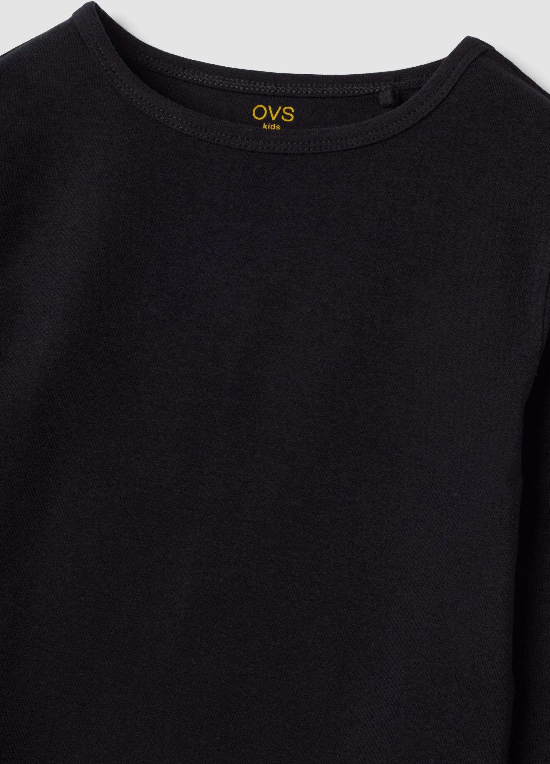 Black slim-fit stretch organic cotton jersey T-shirt