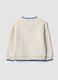 White organic cotton crew-neck sweatshirt with teddy bear print for baby boy_1