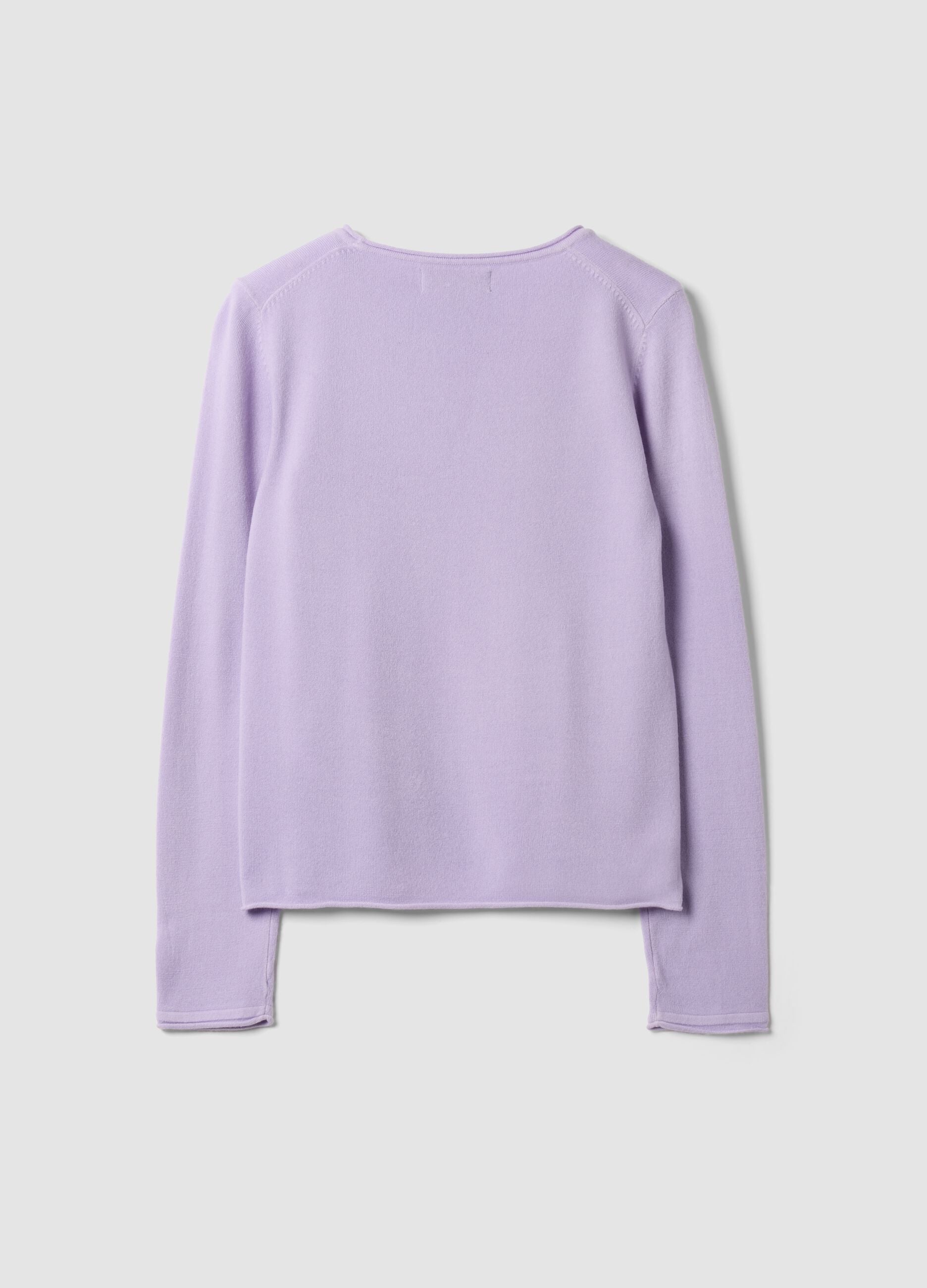 Purple fitted crew-neck long-sleeve top