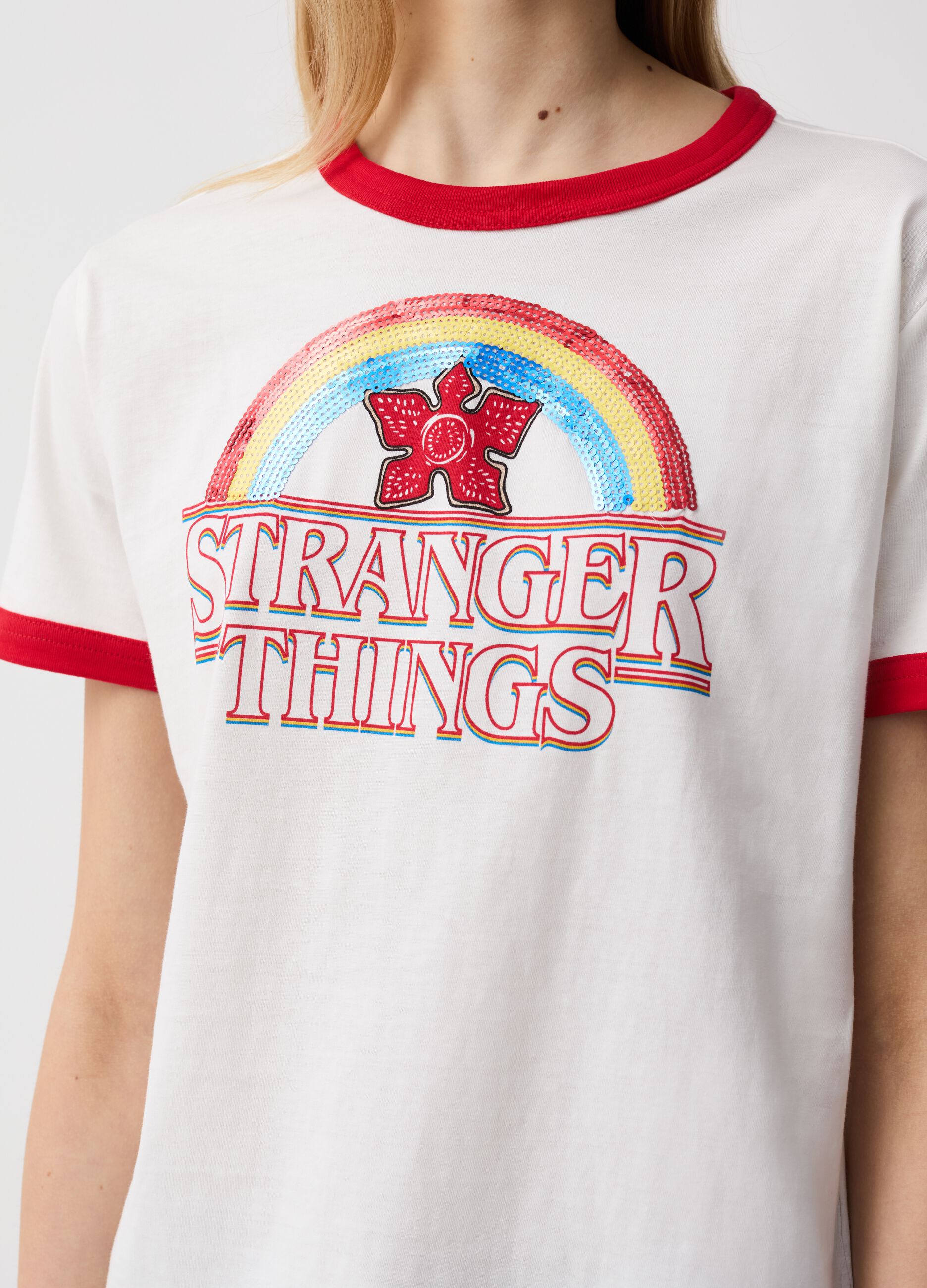 T-shirt with Stranger Things print with sequins
