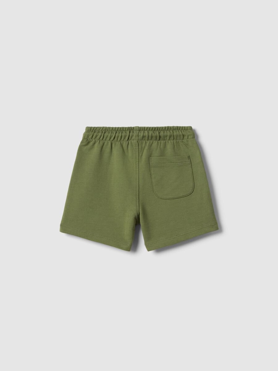 Boys' green pure cotton shorts regular fit with car_1