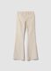 Beige stretch cotton flared trousers_0