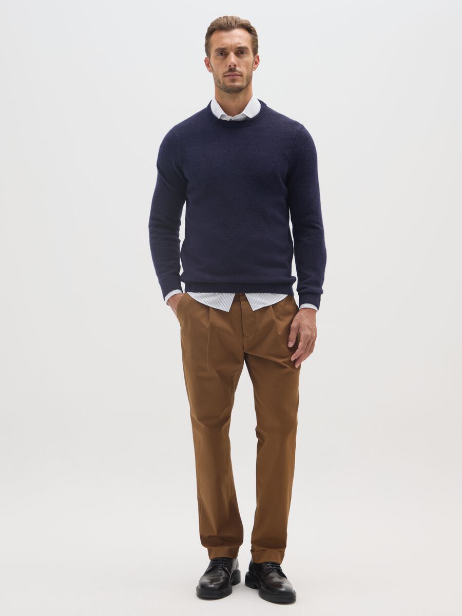 Regular Fit Blue Crewneck Jumper_1