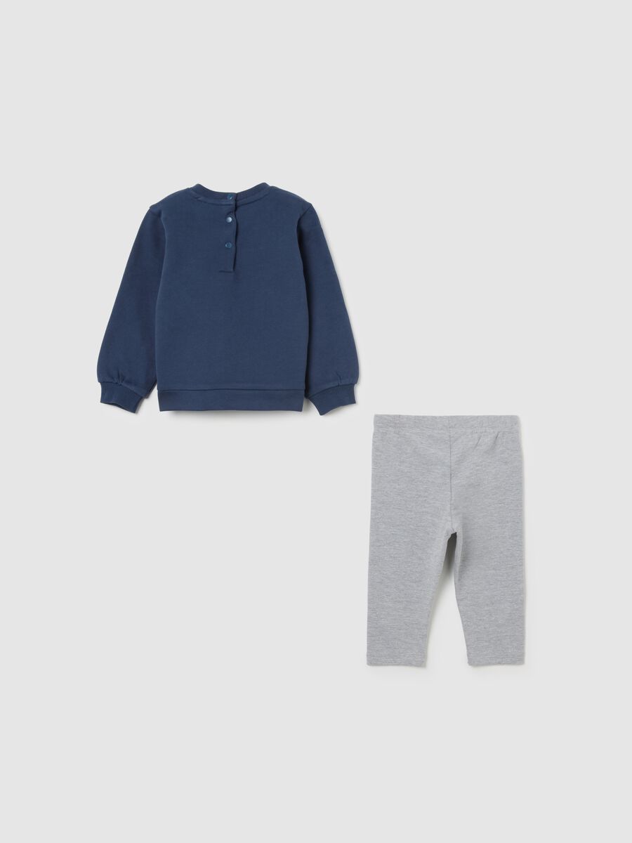 Multicolour girls' set in pure cotton with sequins_1