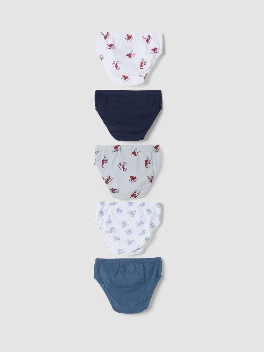Pack of five multicolour MARVEL Spider-Man briefs in pure organic cotton_1
