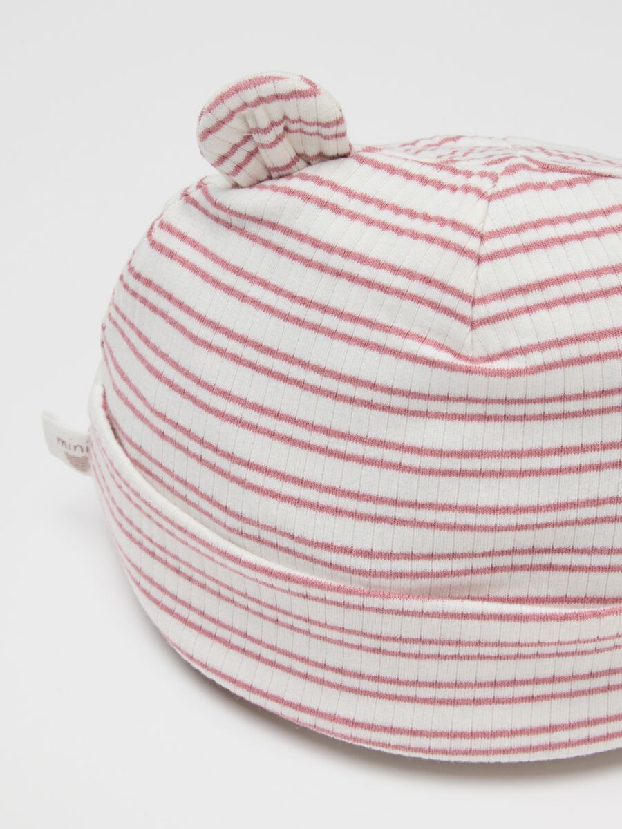 Multicolour Striped Baby Hat in Stretch Cotton_2