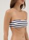 Blue and white striped bandeau bikini top in stretch fabric_3