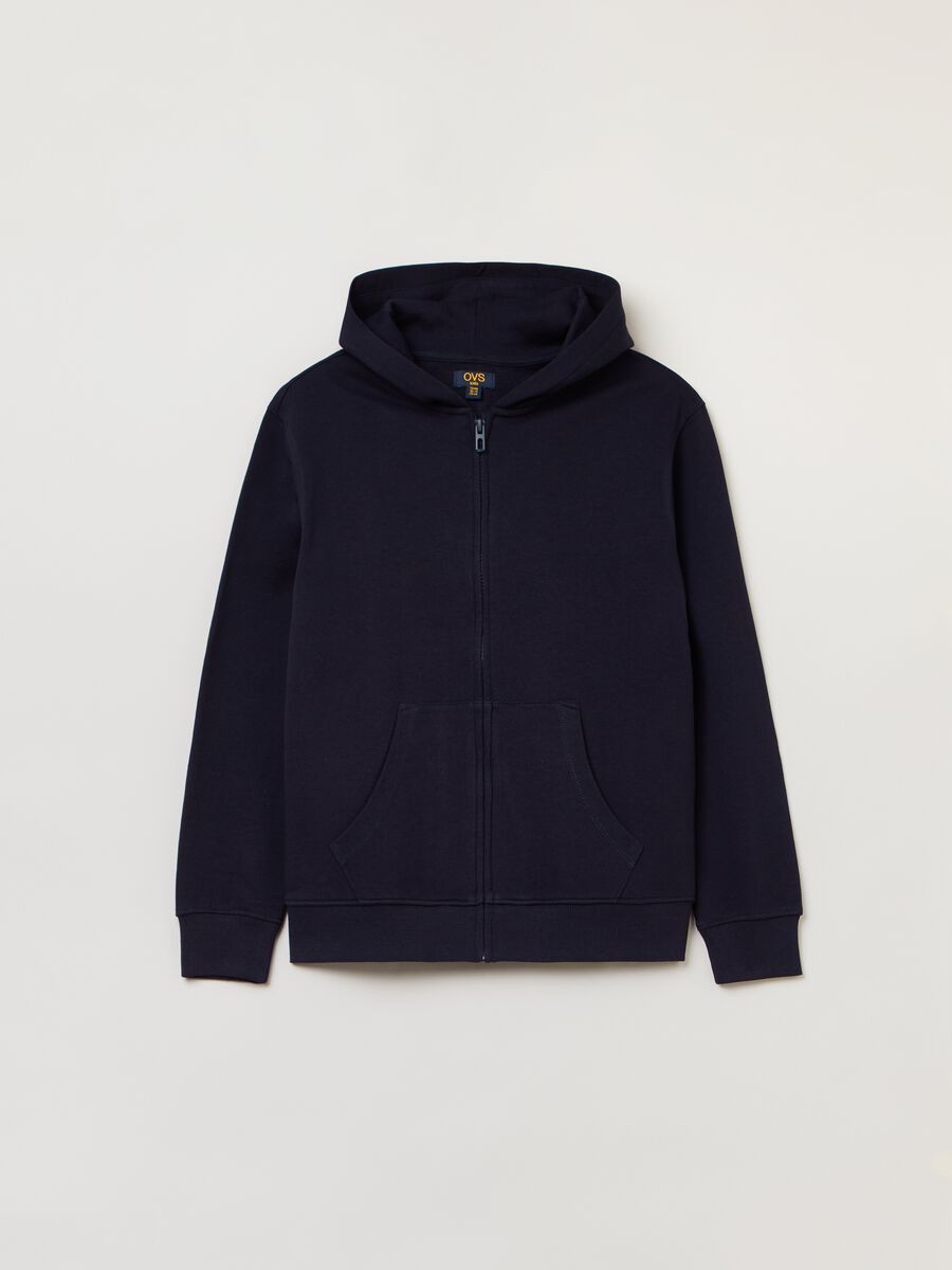Fitness full-zip fleece sweatshirt with hood_0