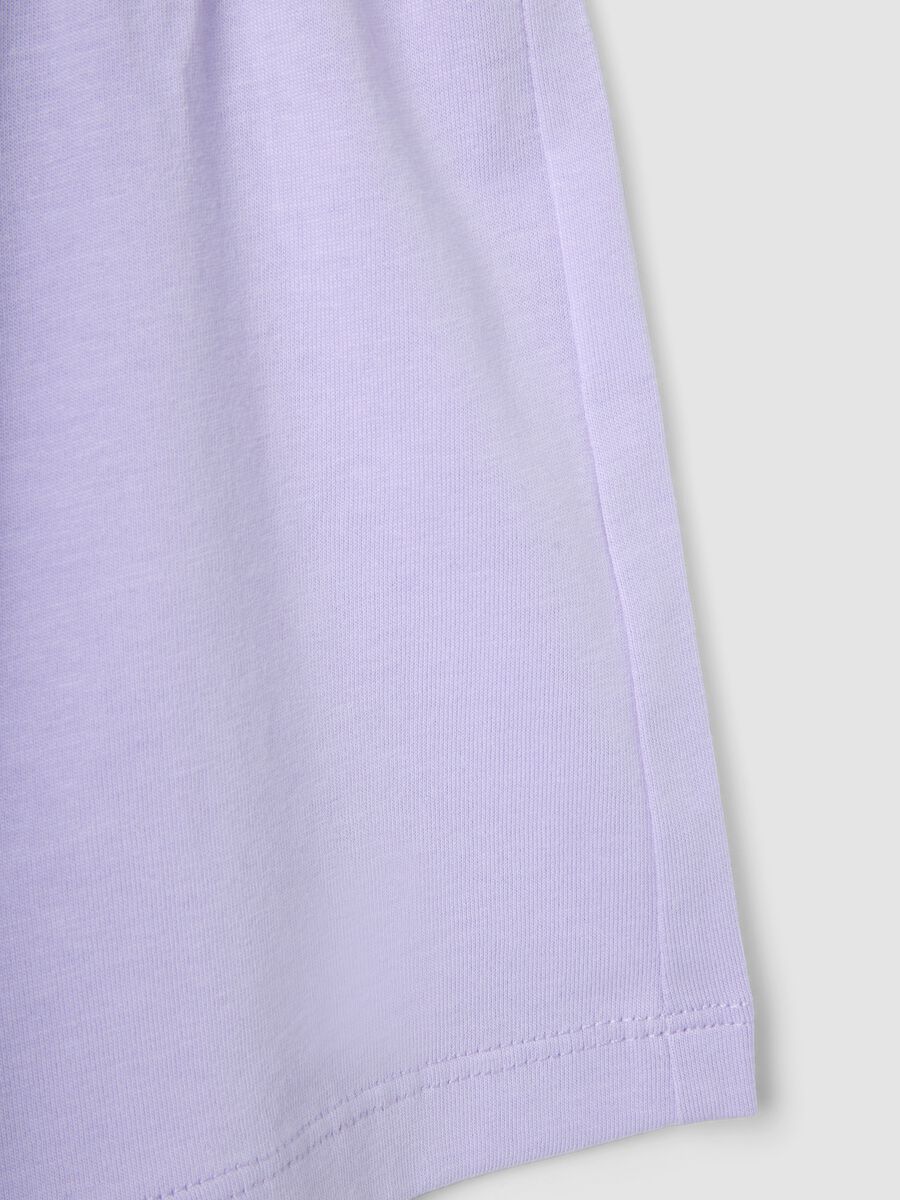 Girls' purple pure cotton shorts, regular fit_3