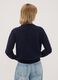 Blauer Rundhals-Pullover aus elastischer Wolle_3