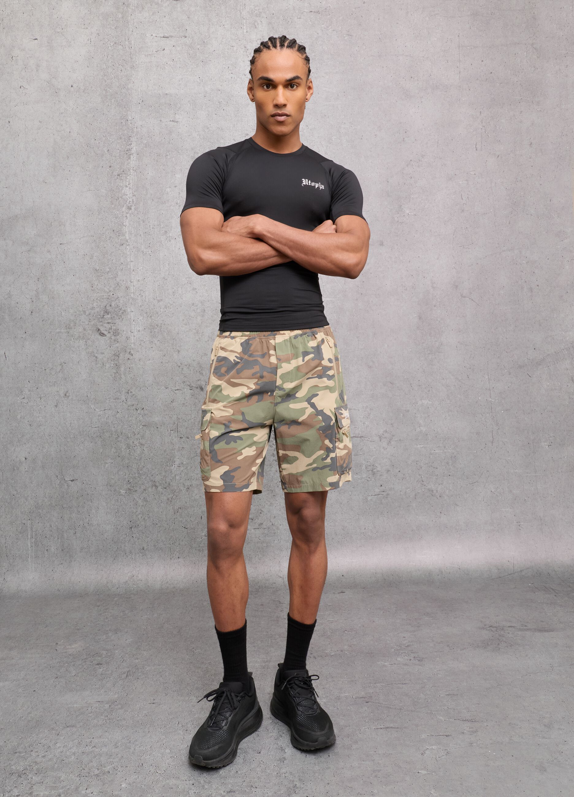 Kombat Active Cargo Shorts Camo