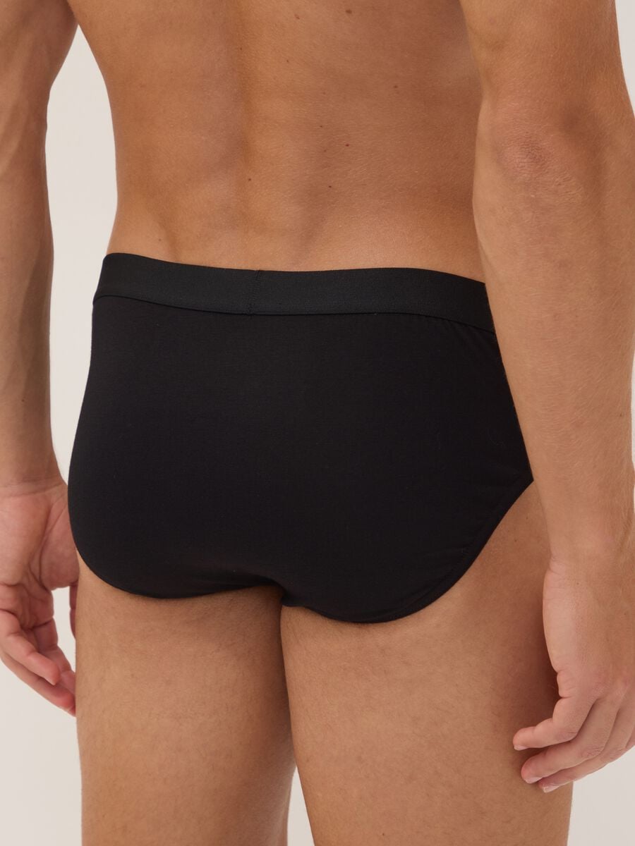 5er-Pack schwarze Herren-Slips aus elastischer Bio-Baumwolle_2