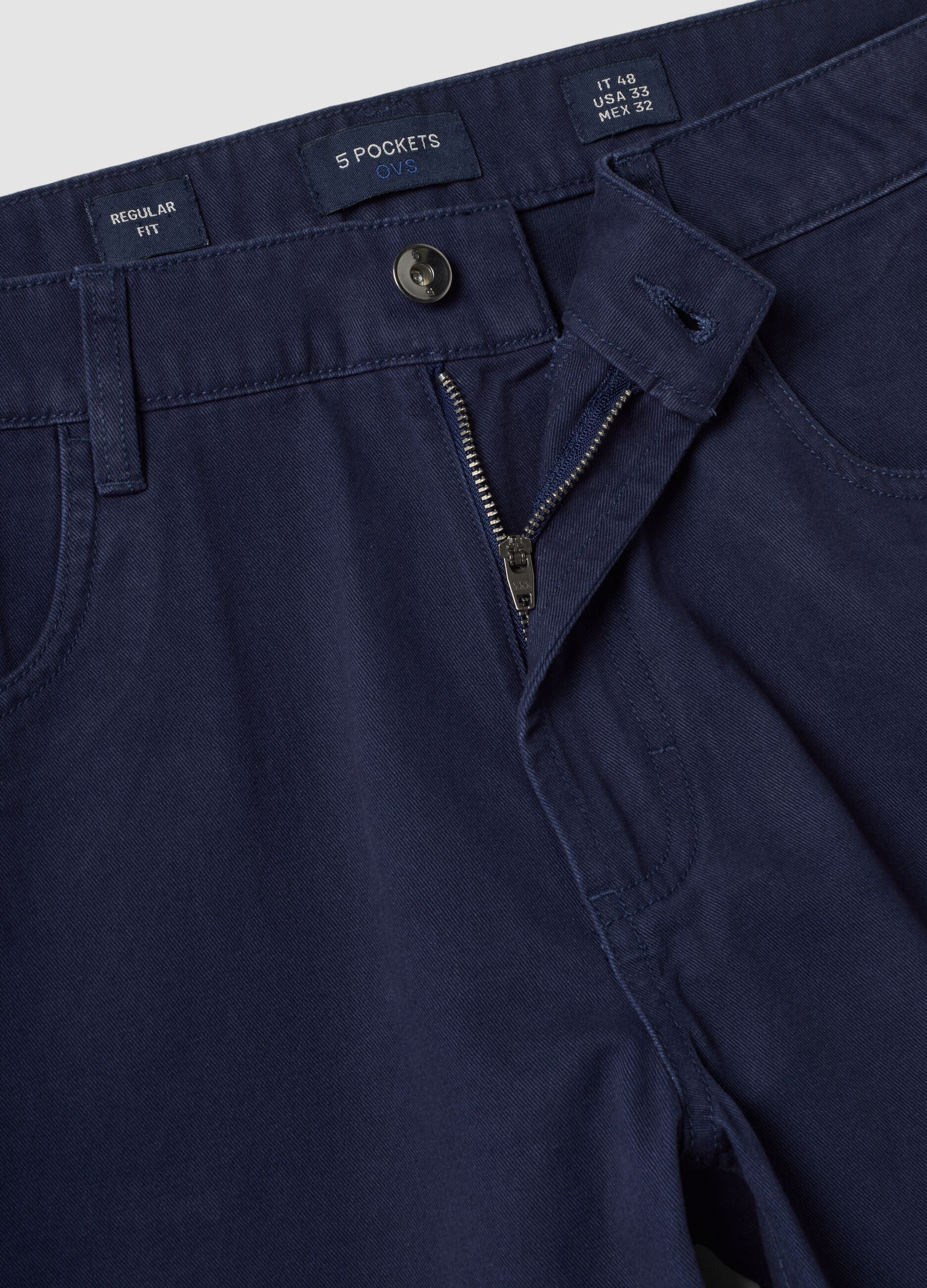 Blaue Five-Pocket-Hose aus reiner Baumwolle