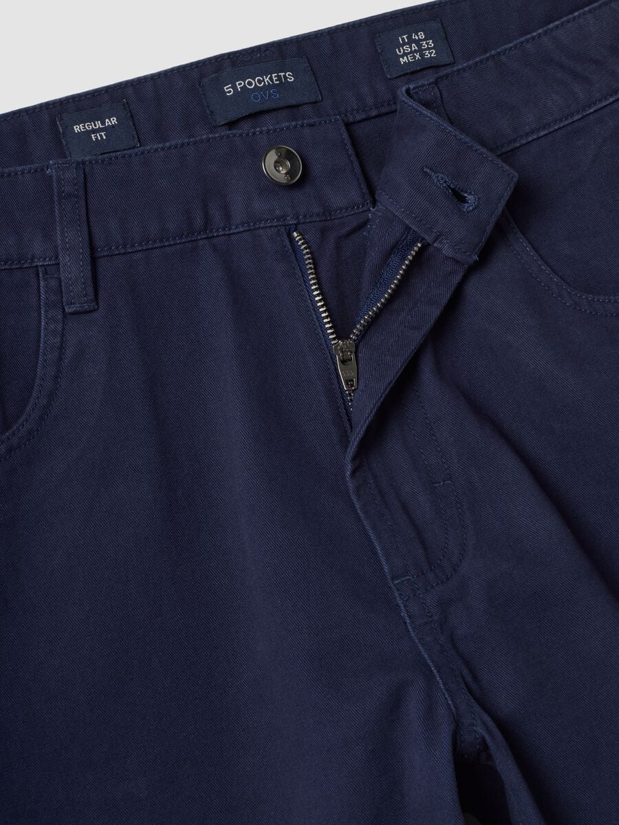 Blaue Five-Pocket-Hose aus reiner Baumwolle_2