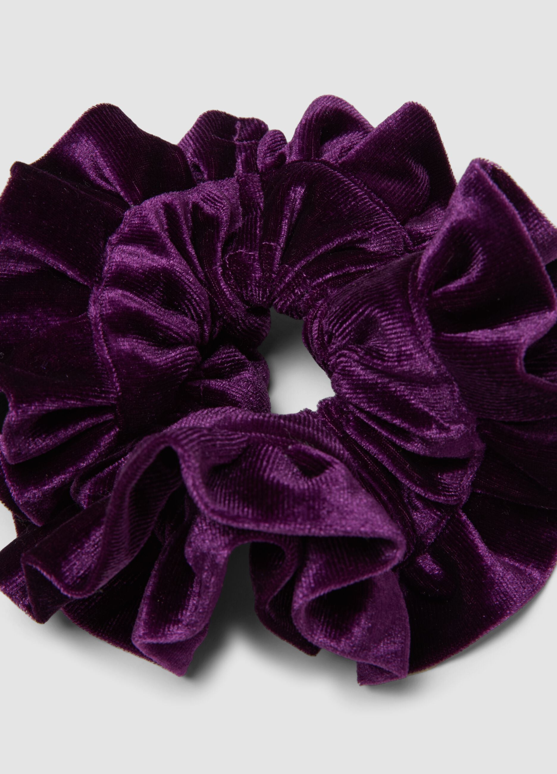 Scrunchie viola effetto vellutato