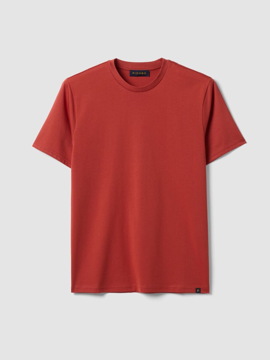 Rotes Supima-Baumwoll-T-Shirt mit Rundhalsausschnitt, Regular Fit_0