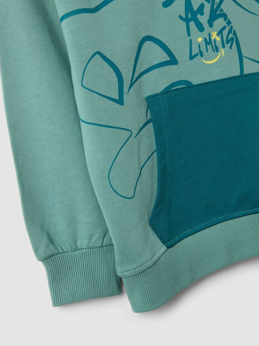 Gr&uuml;ner Oversize-Hoodie aus reiner Baumwolle f&uuml;r Jungen_3