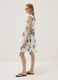 Wei&szlig;es Mini-Kleid aus reiner Baumwolle mit Blumenprint_0