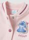 Pink 100% cotton sweatshirt with Lilo & Stitch snap buttons for baby girls_2
