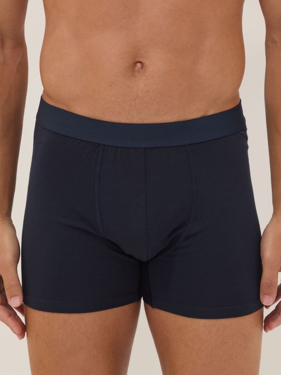 Tripack di boxer blu in cotone organico_1