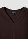 Brown pure cotton V-neck regular fit T-shirt_5