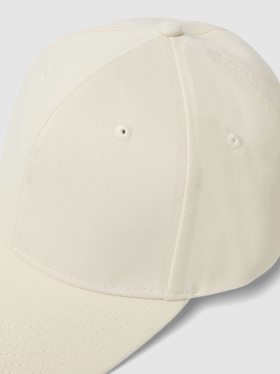 Beige pure cotton baseball cap with adjustable closure_1