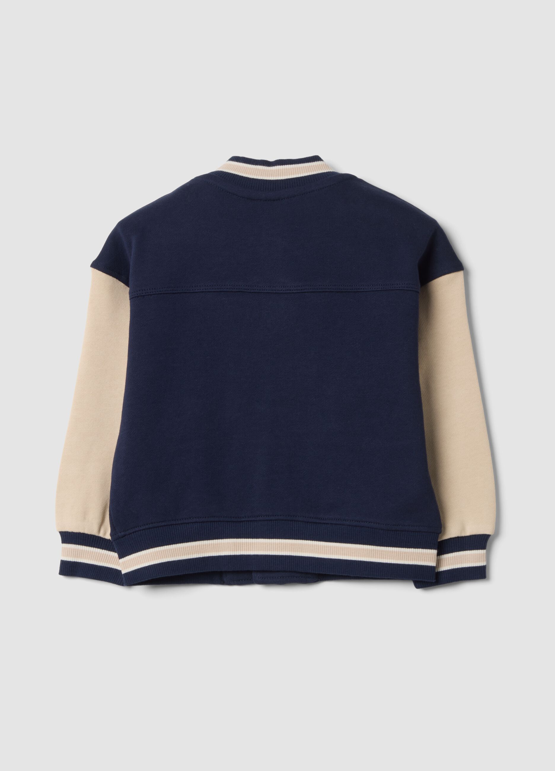 Navy blue collegiate sweatshirt in pure cotton, regular fit
