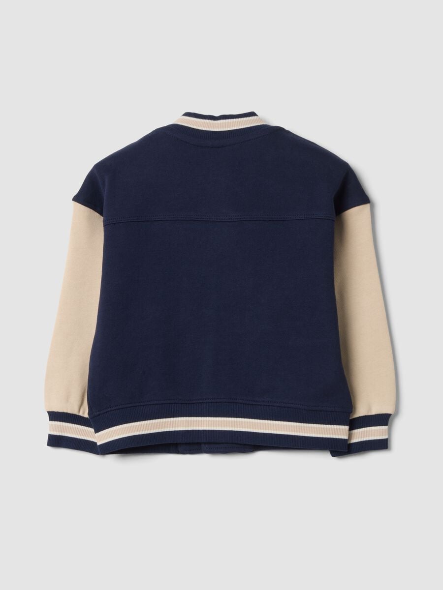 Navy blue collegiate sweatshirt in pure cotton, regular fit_1