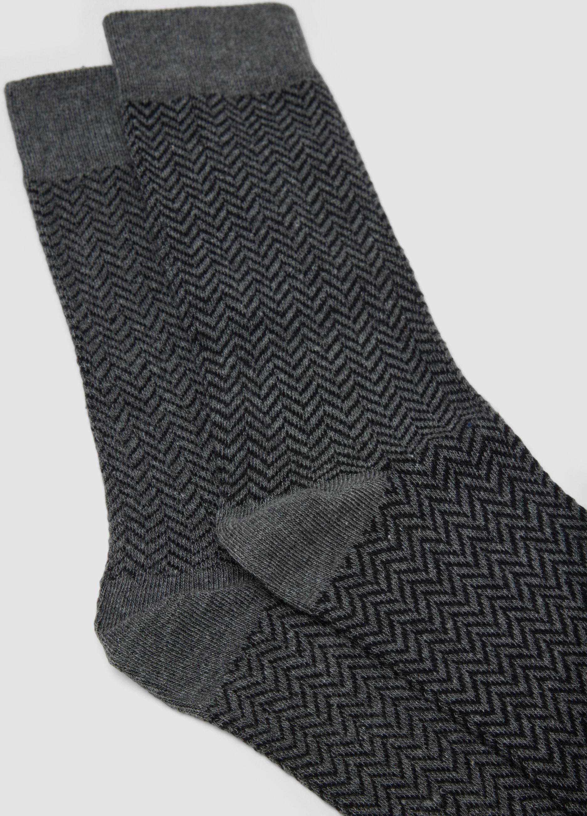 3er-Pack graue Mid-Calf-Socken aus elastischer Bio-Baumwolle