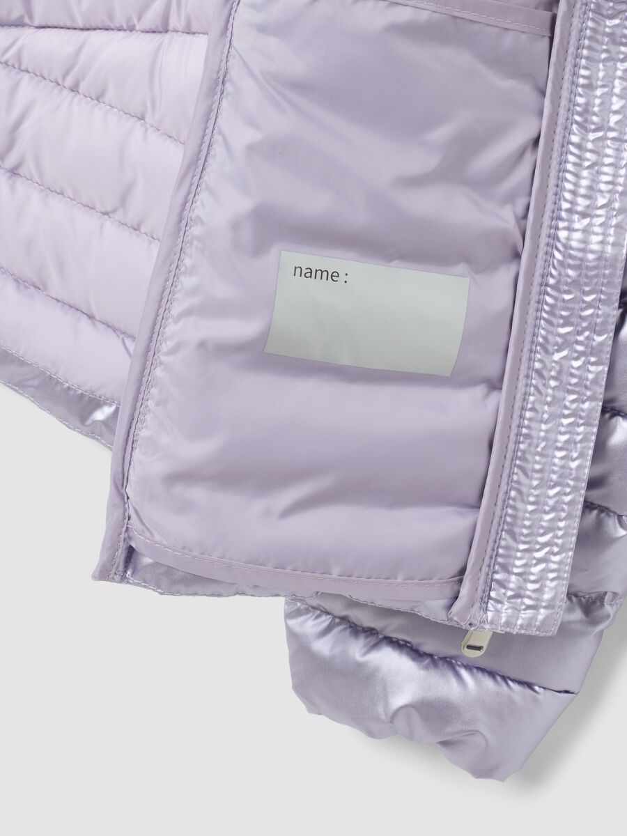 Purple Ultralight padded jacket with hood and zip for girls_6