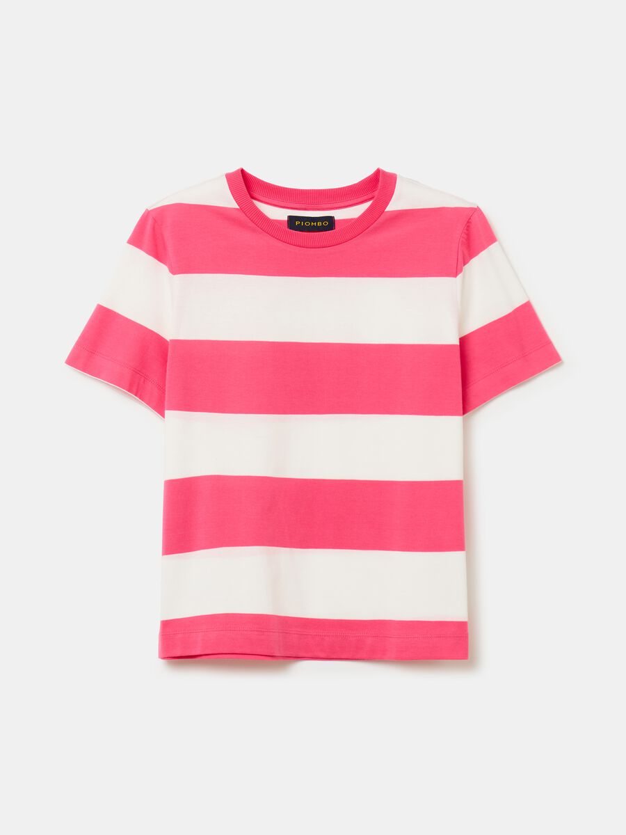 T-shirt in cotone a righe_3
