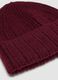 Berretto rosso bordeaux in lana elasticizzata a coste_1