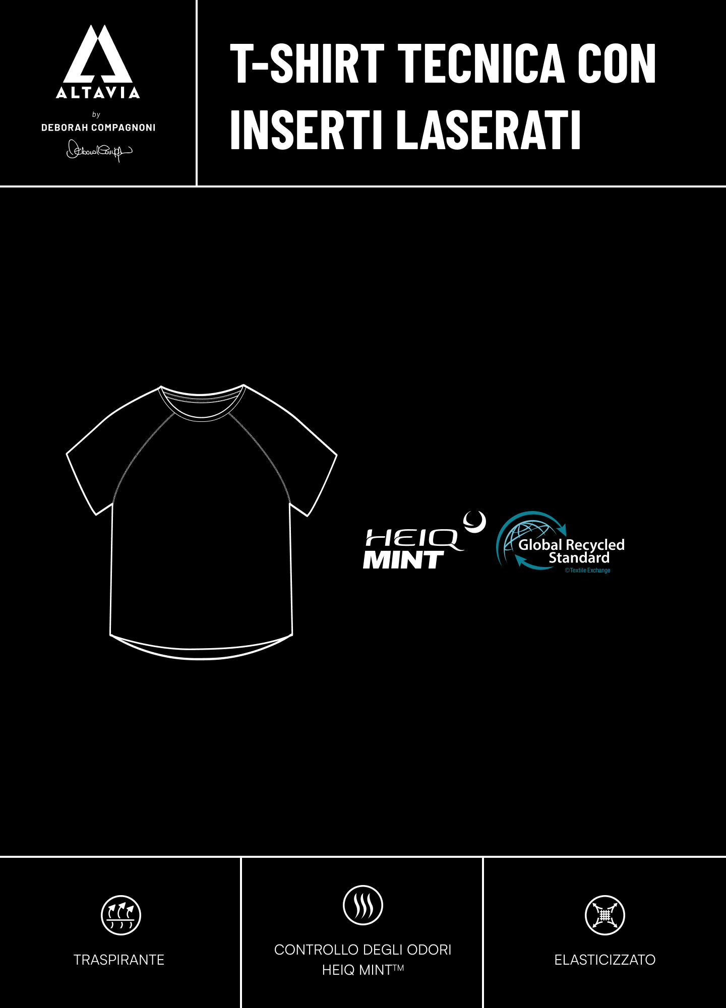 Technical T-shirt with side panels ALTAVIA WITH DEBORAH COMPAGNONI