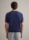 Short sleeve cotton, linen and silk blend blue regular fit T-shirt_3