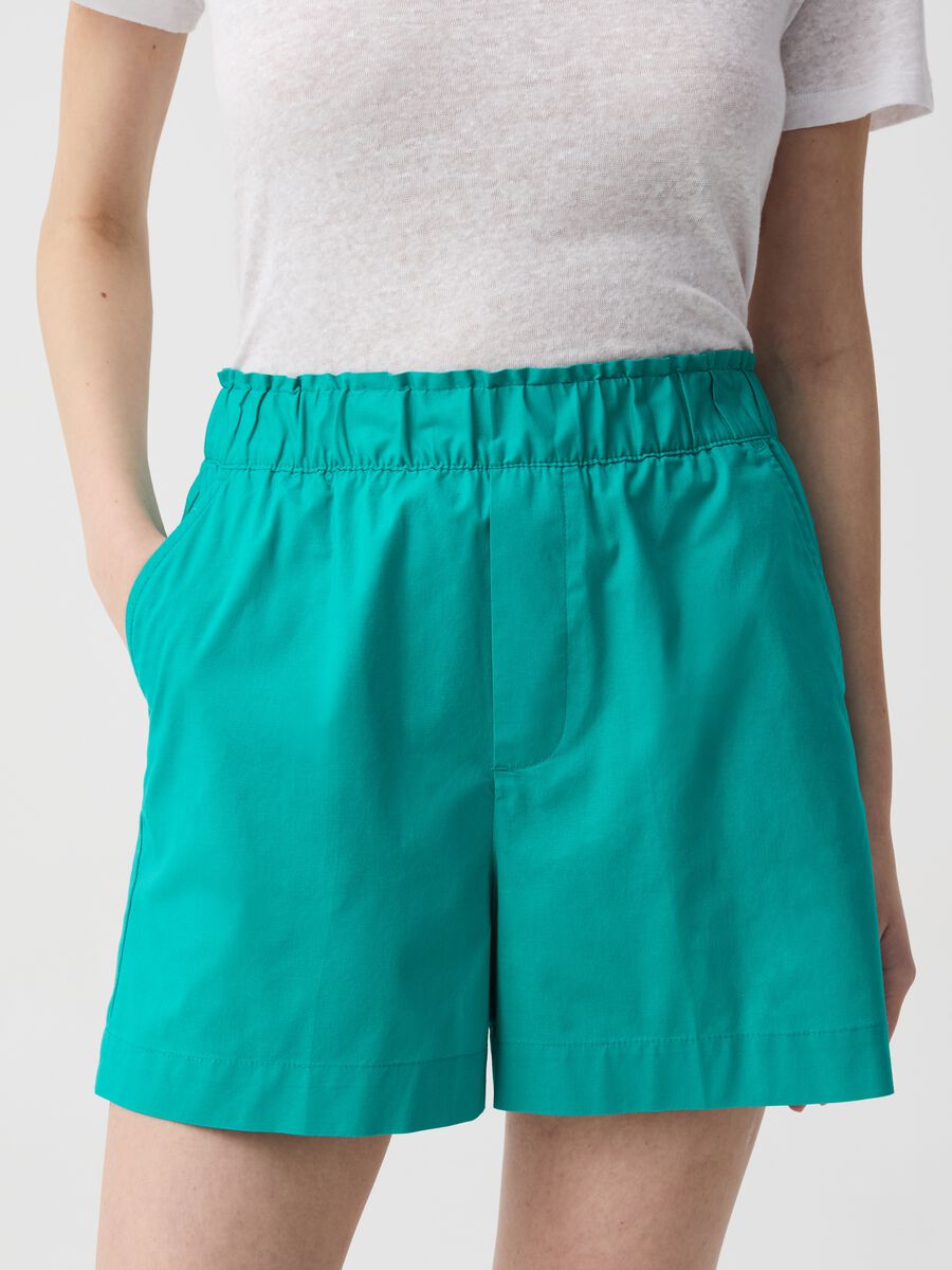 Pull-on shorts in stretch cotton_2