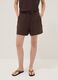 Brown regular-fit shorts in a viscose, cotton and linen blend_2
