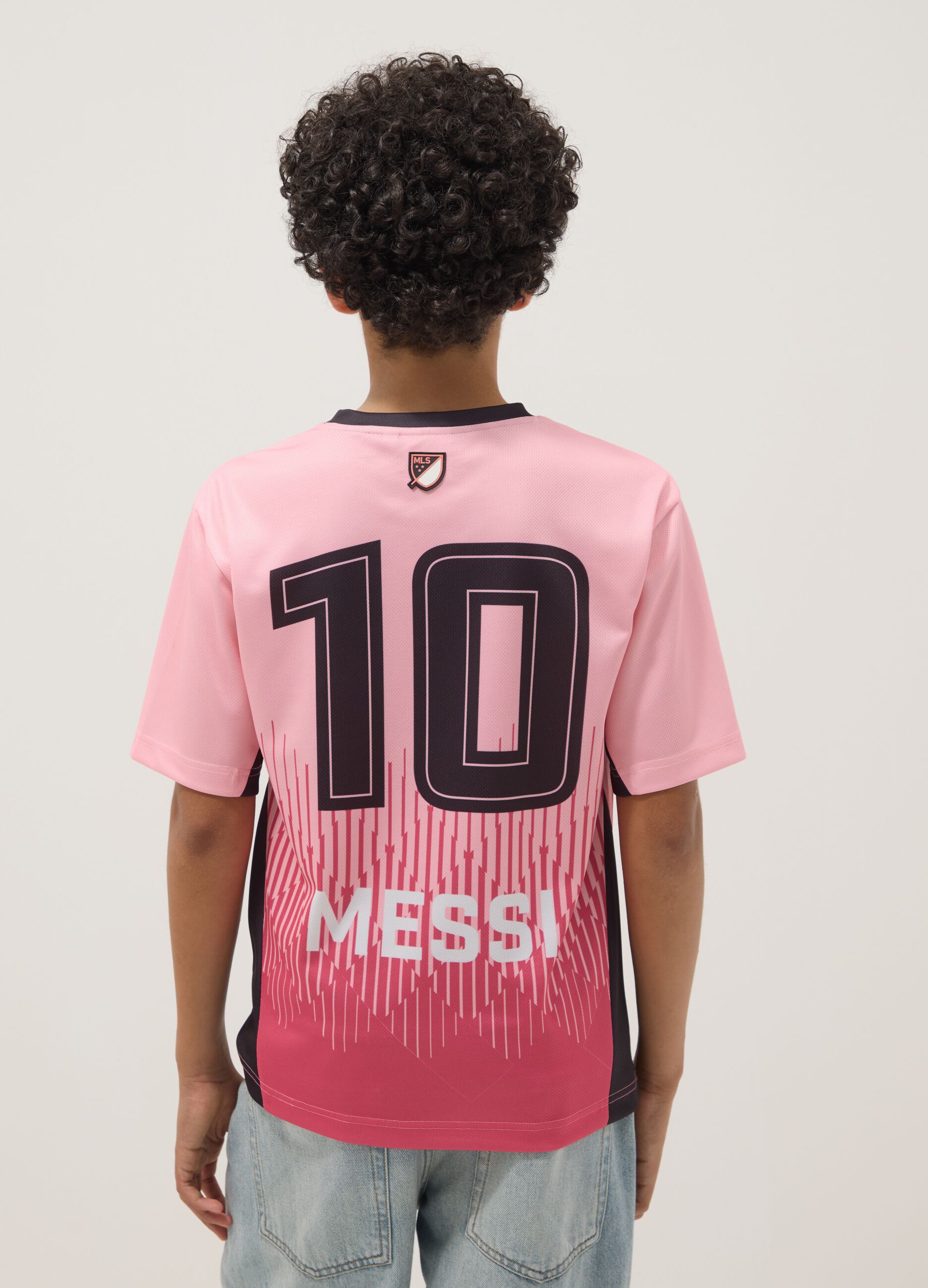 Pink short-sleeved T-shirt with graphic print, regular fit