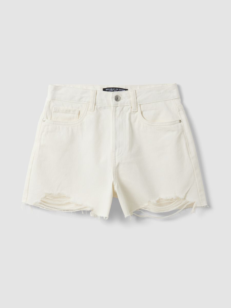 Wei&szlig;e Shorts aus reiner Baumwolle_0