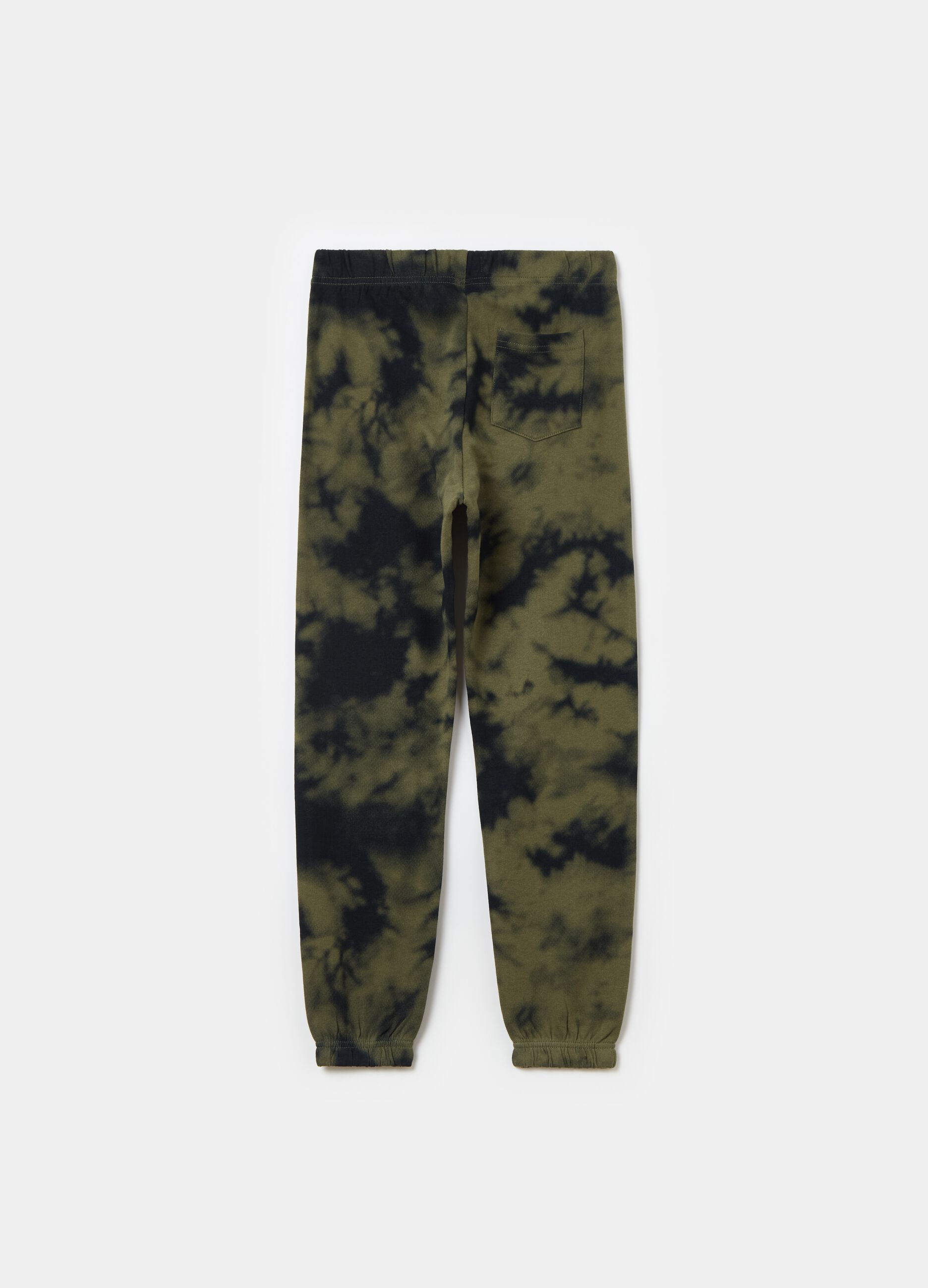 Tie-dye joggers with elasticated trims
